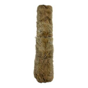 Coach Tan Coyote Fur with Leather Trim Pull Through Scarf/Muffler NWT ($698)